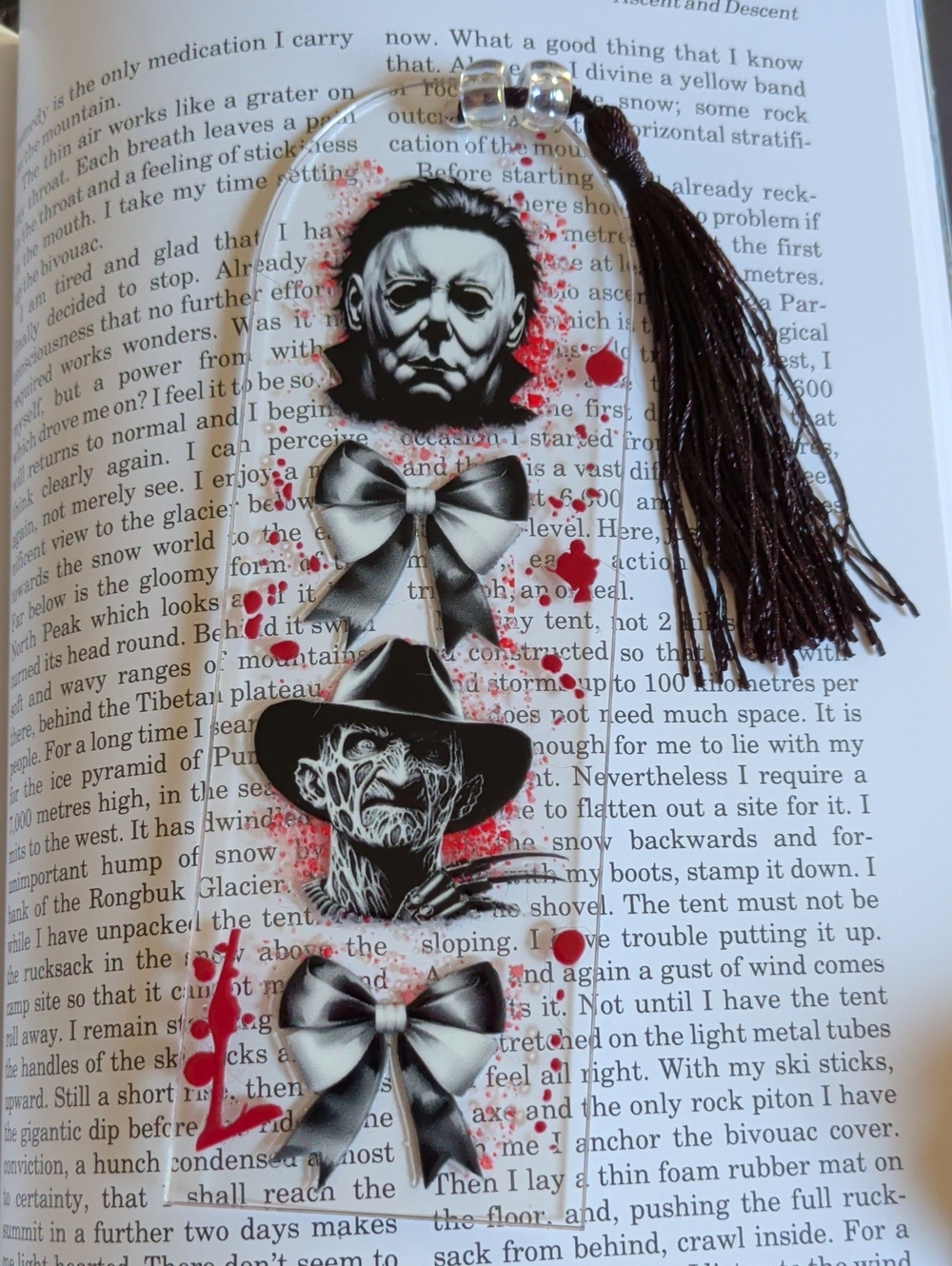 Michael Myers Themed Bookmark with Black Tassel - Horror Home Art
